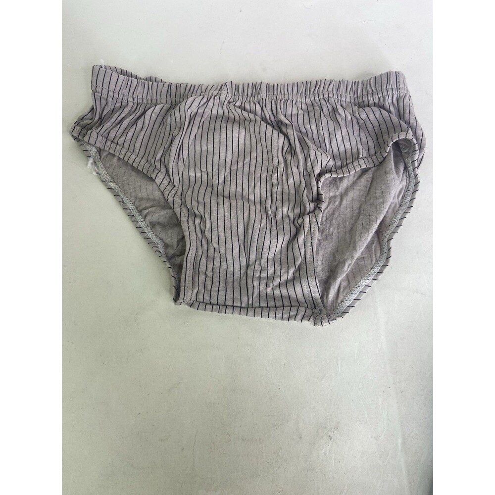 VTG Skintex Low Rise Brief Cotton Underwear Striped Gray Mens Size Small